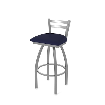 Holland Bar Stool Co OD411 Jackie Low Back Stainless Steel 30 Swivel Outdoor Bar Stool with Breeze Sapphire Seat OD41130SSOD001